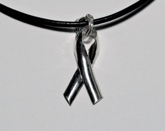 Awareness Ribbon Sterling Silver Handmade Necklace by SmithSilver