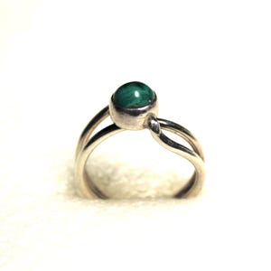Malachite and Sterling Silver Ring Size 7 & 1/4 by SmithSilver