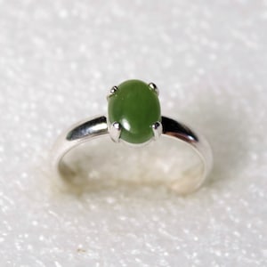 Jade 8x10mm Oval Sterling Silver Ring by SmithSilver