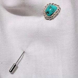 Turquoise Hat Pin Stickpin Sterling Silver by SmithSilver