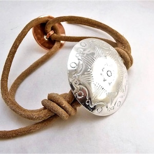Sterling Silver and Copper Concho Bracelet by SmithSilver