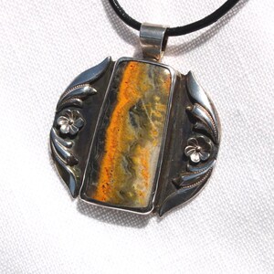 Yellow Jasper set in a Sterling Silver One-of-a-Kind Pendant Necklace by SmithSilver