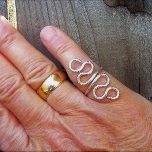 Serpentine Hammered Sterling Silver Ring by SmithSilver