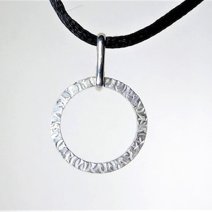 Sterling Silver Hammered/Textured Unity Ring Pendant Necklace by SmithSilver