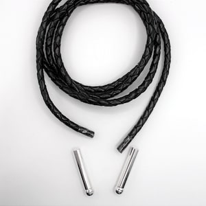 Sterling Silver Tips and Bolo Cord Replacement Kit: High-Grade Leather, 5mm