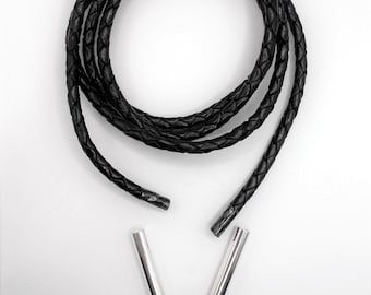 Sterling Silver Tips and Bolo Cord Replacement Kit: High-Grade Leather, 5mm