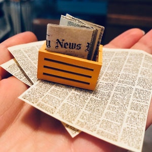 Dollhouse Miniature Newspaper PDF Printable Template 5 Pages in 1:12 ...
