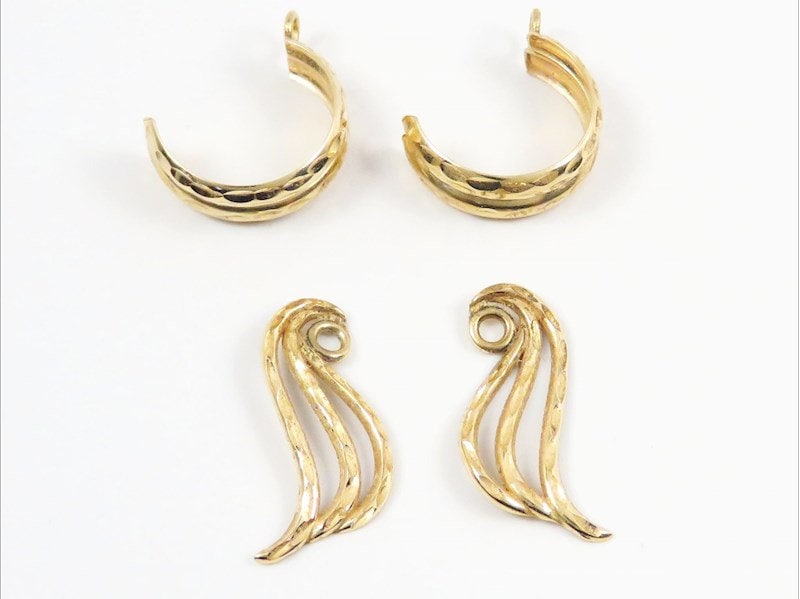 14K Yellow Gold Earring Jackets Set of 2 Etsy