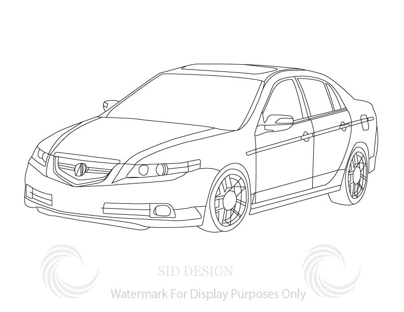 Authentic Sketch of Acura TL  Etsy