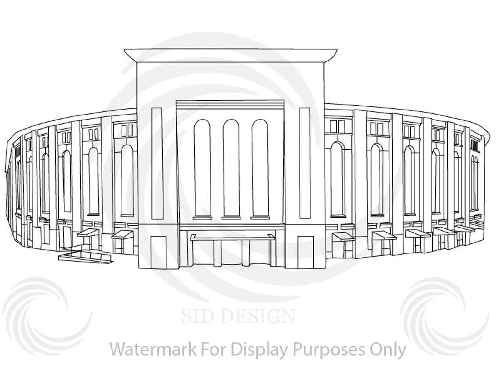 Authentic Sketch of Yankee Stadium Sketch | Etsy