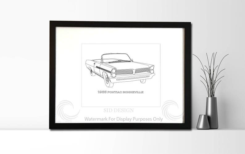 Authentic Sketch of 1966 Pontiac Bonneville Convertible