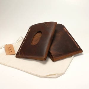 Cartera de cuero de bolsillo frontal, billetera de bolsillo frontal delgada, billetera de cuero angustiada, billetera de cuero minimalista, billetera de cuero de bolsillo frontal para hombres