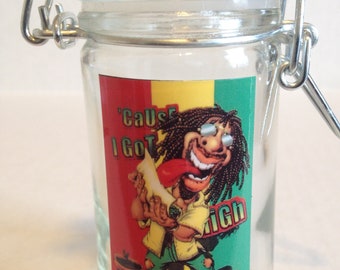 Airtight Herb Stash Jar: Glass Container with Wire-Basket Lid
