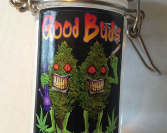 Airtight Herb Stash Jar: Glass Container with Wire-Basket Lid