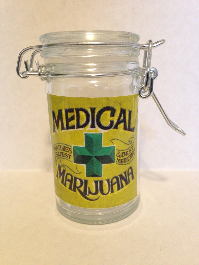 Herb Stash Weed Medical Marijuana Jar Glass Container Storage Etsy