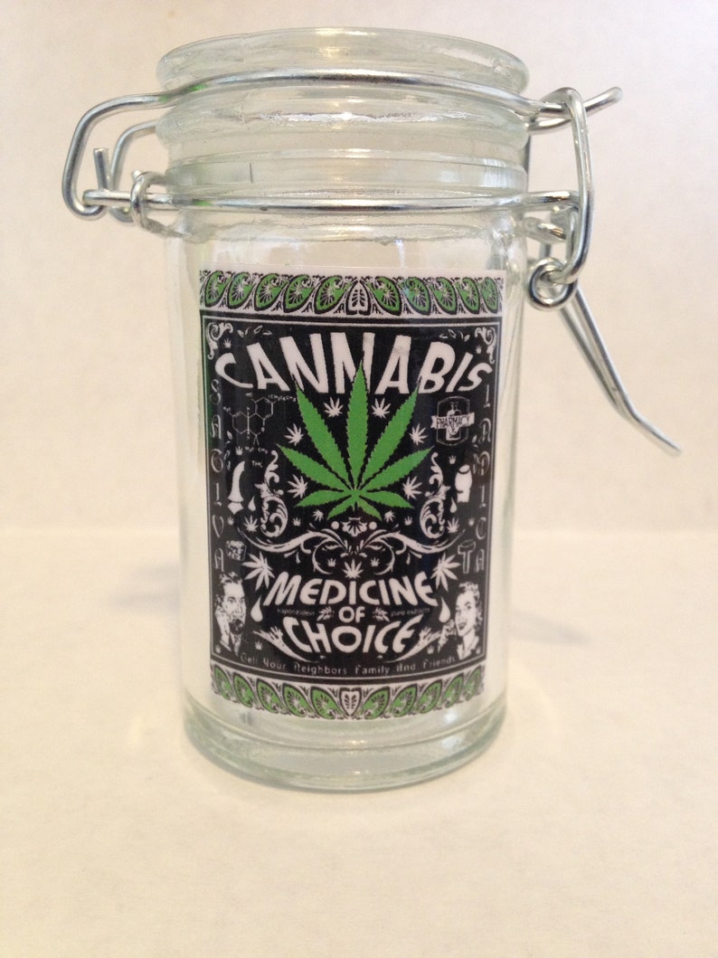Herb Stash Weed Medical Marijuana Jar Glass Container Storage Etsy