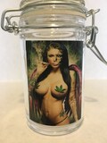 Herb Stash Weed Medical Marijuana Jar Glass Container Storage Custom Herb Holder, Cannabis , Stoner Gift,  Accessories, Glass Weed Supplies