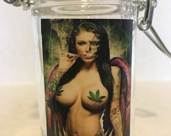Airtight Herb Stash Jar: Glass Container, Stoner Gift