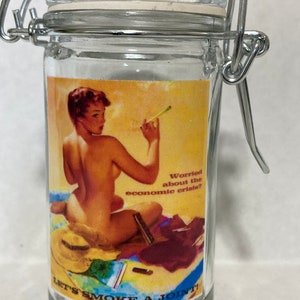 Airtight Herb Stash Jar: Glass Container with Lid (3 oz)