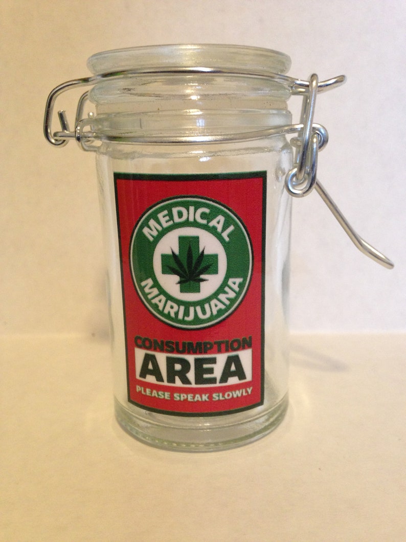 Herb Stash Weed Medical Marijuana Jar Glass Container Storage Etsy
