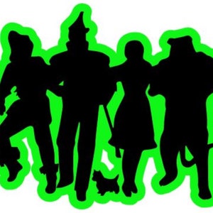 Wizard of Oz Cast Characters Dorothy Toto Tinman Lion Scarecrow Vinyl Decal