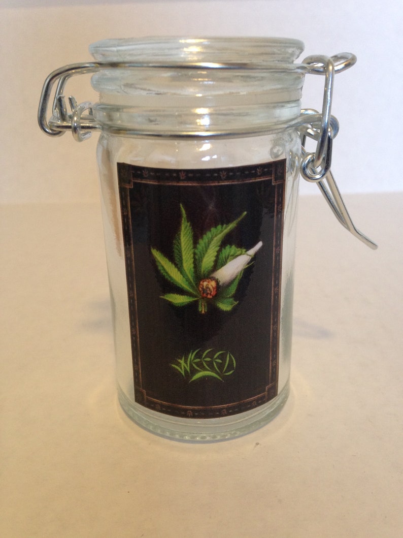 Herb Stash Weed Medical Marijuana Jar Glass Container Storage Etsy