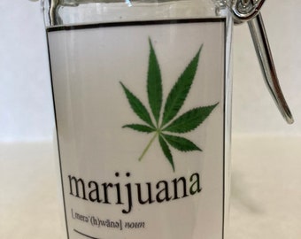 Airtight Herb Stash Jar: Glass Container, Stoner Gift