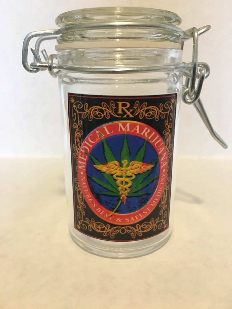 Herb Stash Weed Medical Marijuana Jar Glass Container Storage Etsy