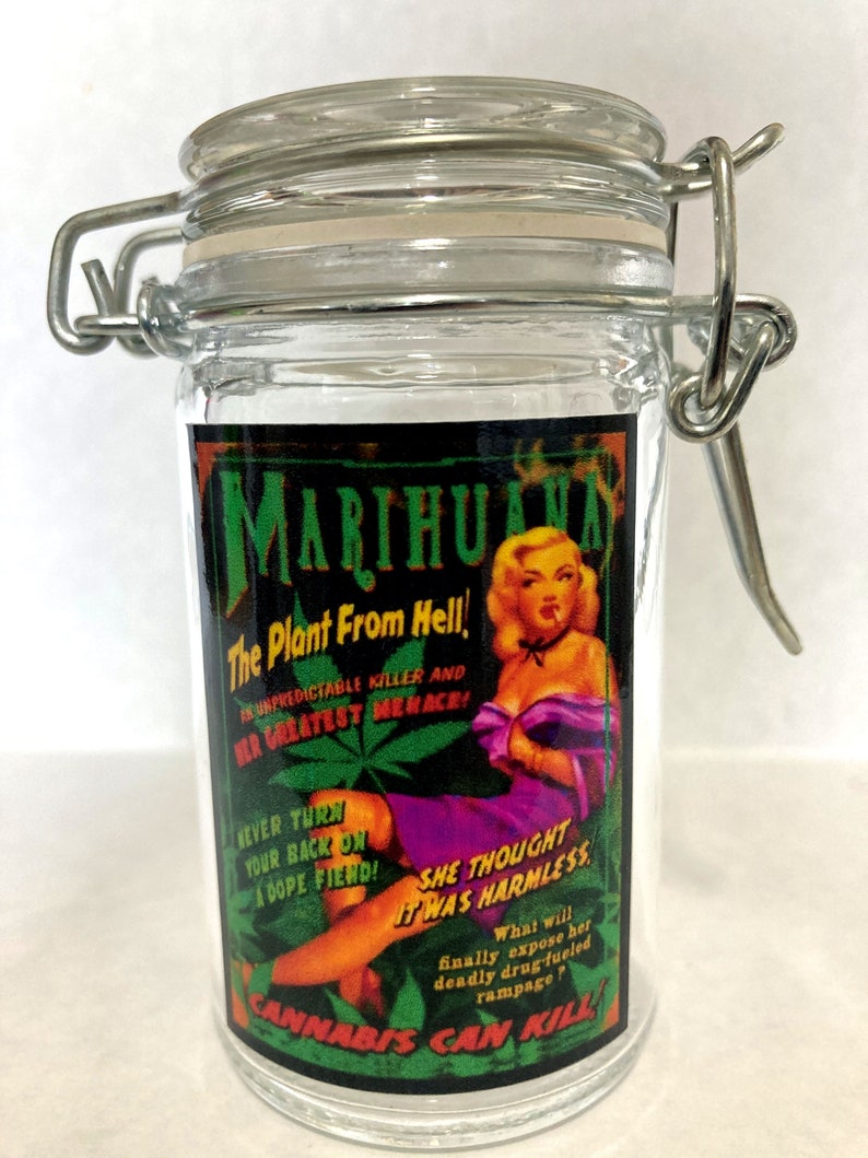 Herb Stash Weed Medical Marijuana Jar Glass Container Storage Etsy