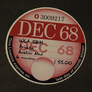 Personalised Replica Car Tax Disc UK All years 1961 2015 PLUS Free Tax Disc Holder image 9