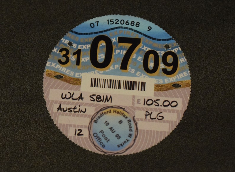 Personalised Replica Car Tax Disc UK All years 1961 2015 PLUS Free Tax Disc Holder image 7