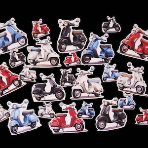 Klassische Roller Aufkleber - 24 Retro Aufkleber für Nostalgie-Liebhaber auf Zweirädern