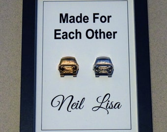 Framed 18k Gold and Palladium Classic Mini's - "Made for each other"