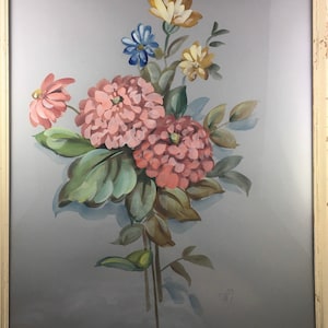 Huis van Baldwin Origineel schilderij van Zinnias