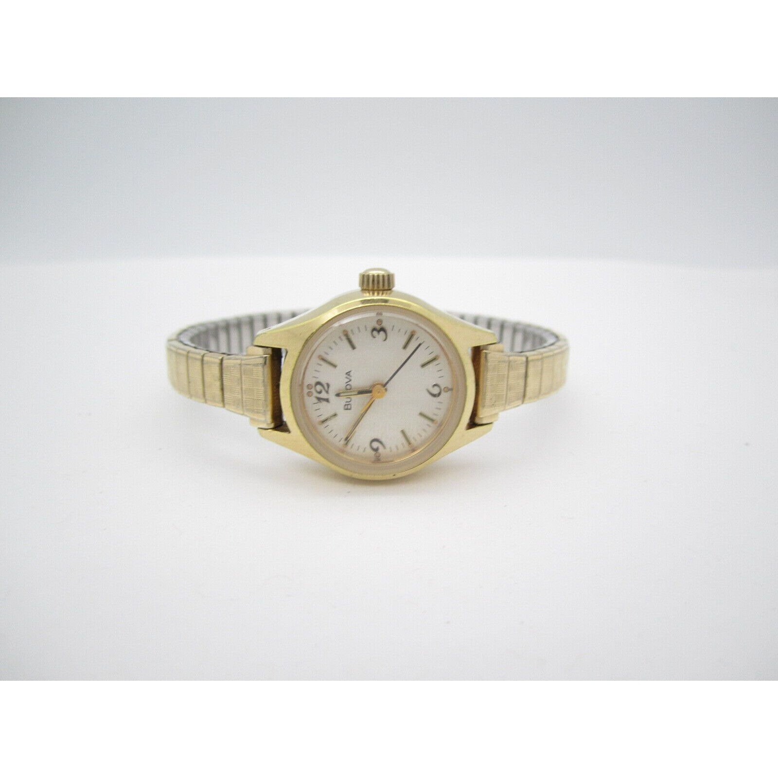 Women Bulova Hand Wind Mechanical Analog 24mm Dial Causal Round Watch (F855) Bulova Classic Gold-Tone Finish Watch - 97L155 main image 3