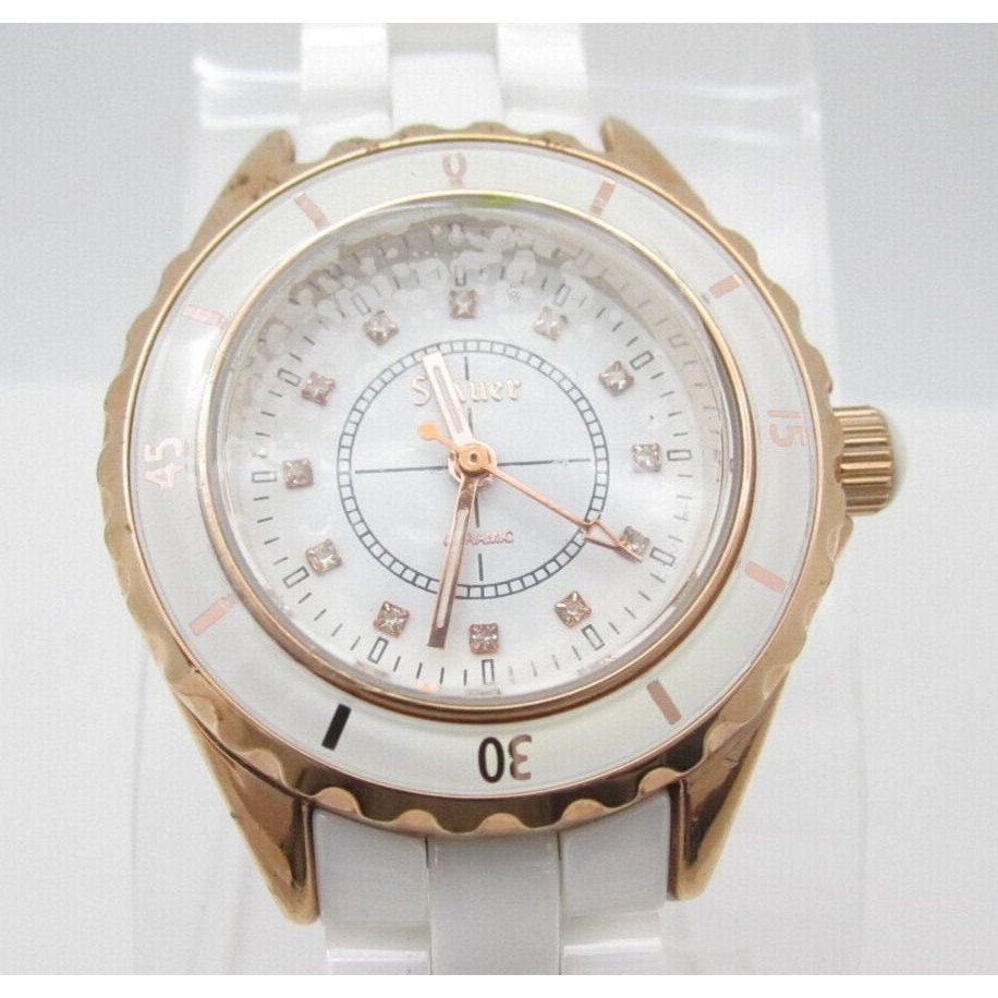 Women Stauer Ceramic Quartz WR Analog 34mm Dial Causal Round  display picture 2