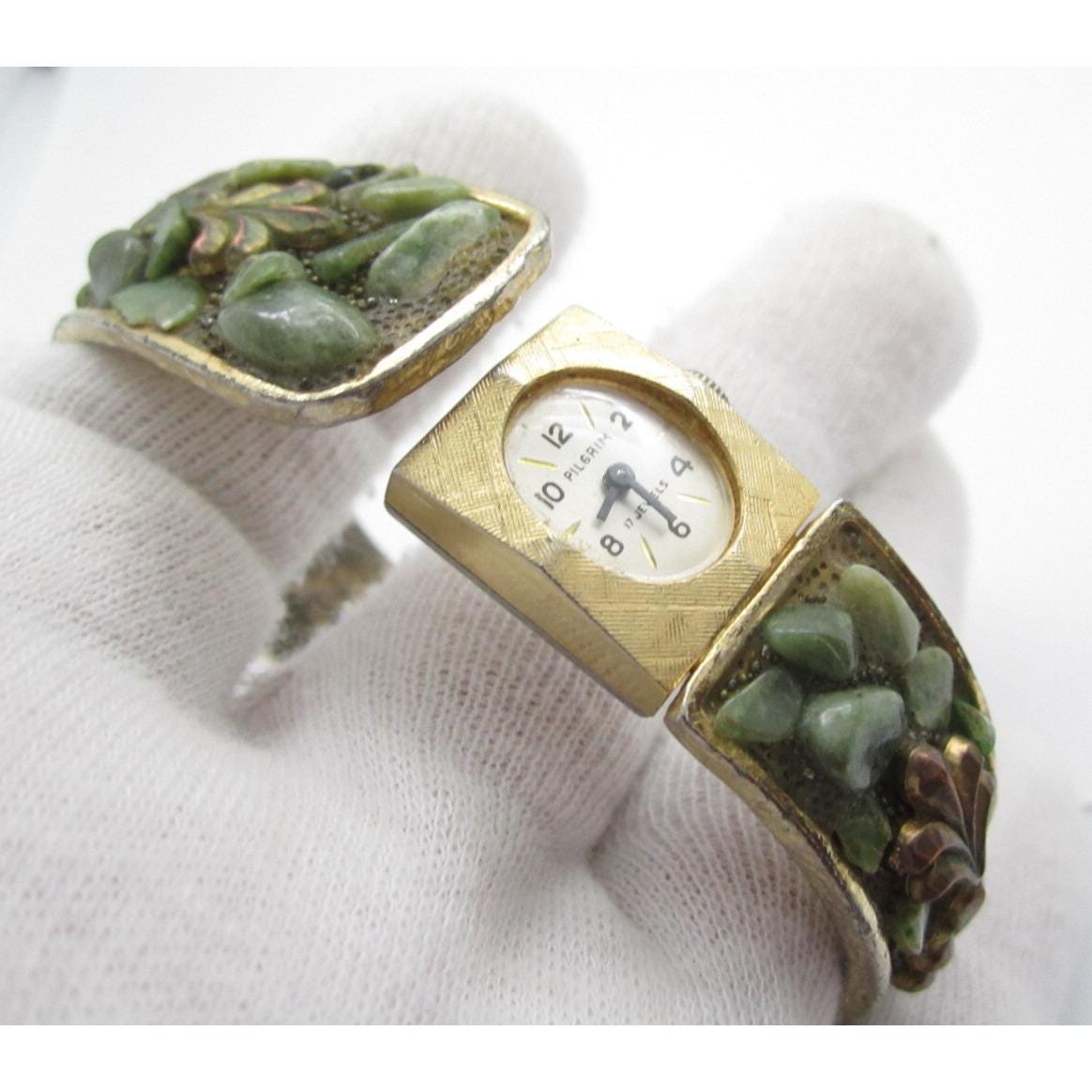 Vtg Pilgrim Hand Wind Analog 18mm Mechanical Bangle Watch  display picture 3