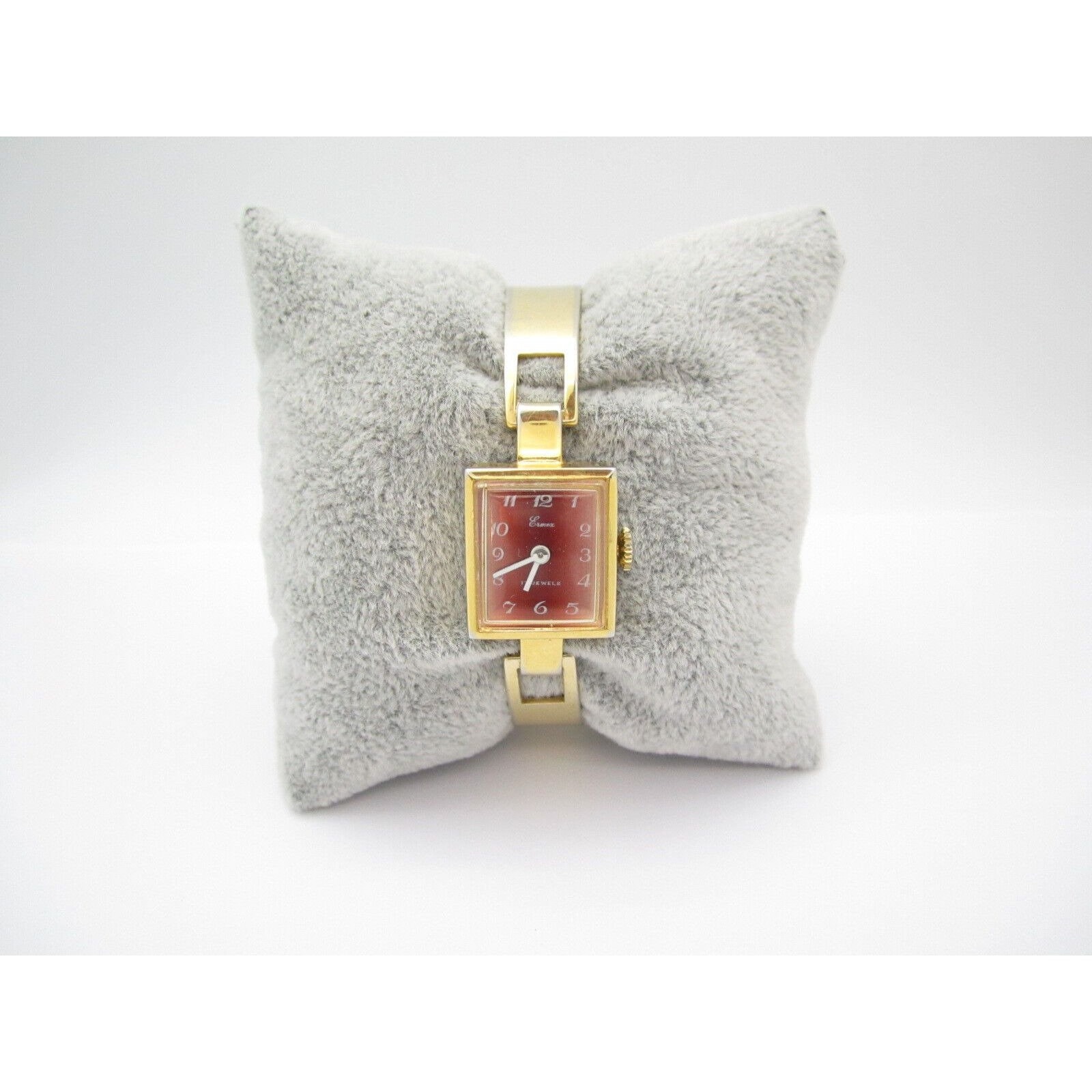 Vtg Ermex Hand Wind WR Analog Dial Causal Square Watch (G456 