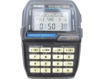 時計 CASIO DATA BANK 150 DBC-1500 UN-USED Men Vintage DIGITAL Calculator-Watch CASIO DataBank