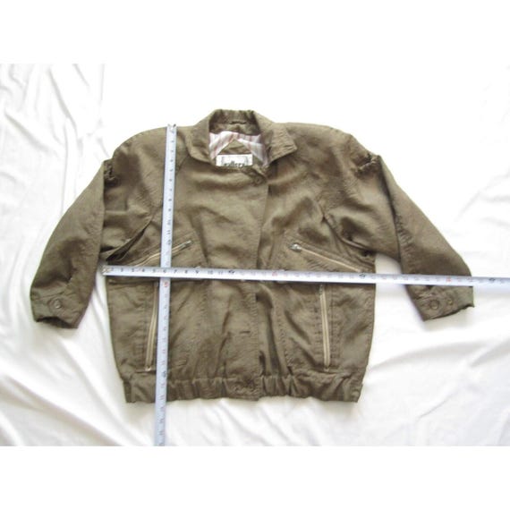 Vtg 1980's Women Gallery Polyester Shoulder Pad Jacket Sz L