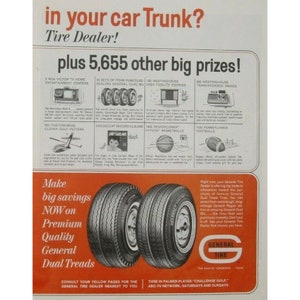 General Car Truck Tire 5655 Prizes/Pepsi Cola Print Ads (B9)