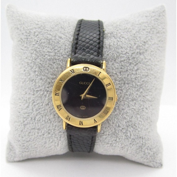 Vtg 1980's Authentic Gucci Quartz WR Analog 26mm Dial Causal Round