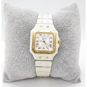 Women Vtg Kamatz Hand Wind 17 Jewels Analog 25mm Dial Tank Style Watch (F824)