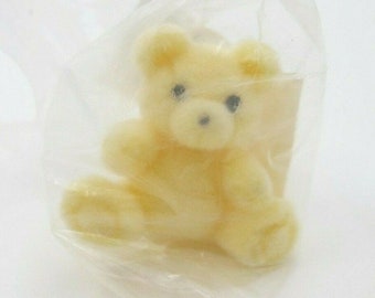 VTG New Sealed Yellow Miniature Dollhouse Teddy Bear Figure Height = 1" (E5)