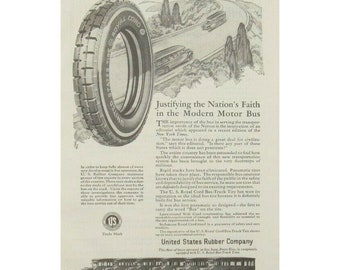 1925 US Rubber Company Bus Truck Tires Print Ad (A1)