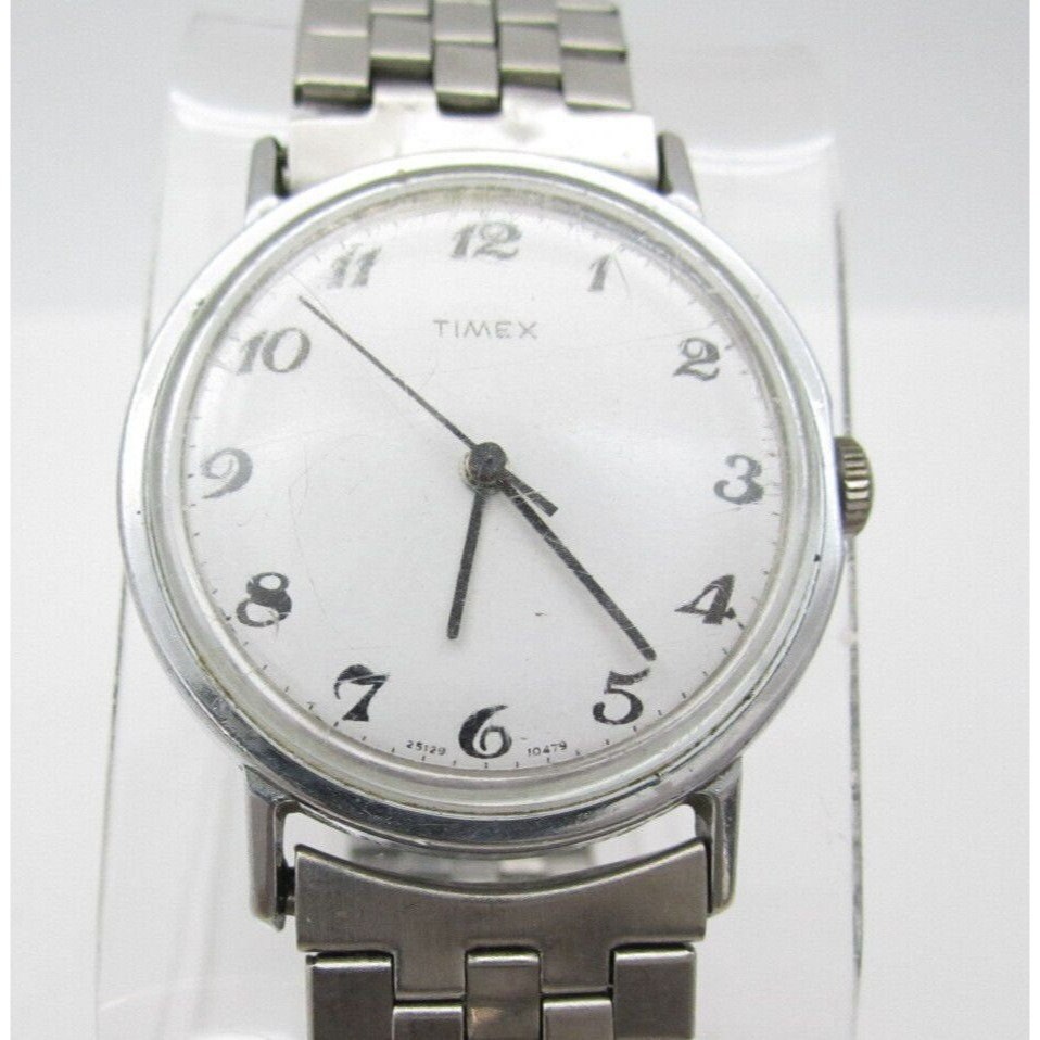 Vtg Men Timex Viscount Hand Wind Analog 34mm Dial Round  display picture 3