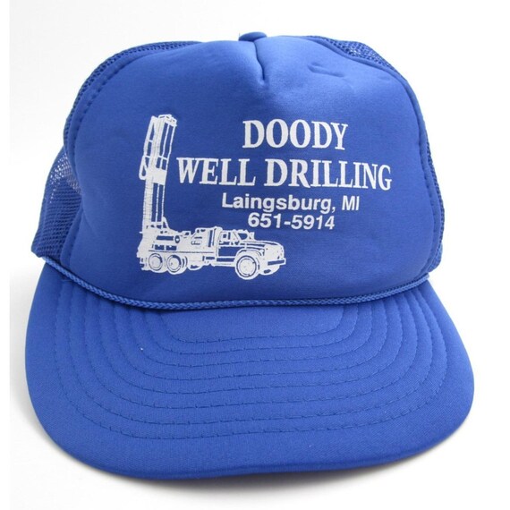 Vtg Doody Well Drilling Company Laingsburg Michigan Adjustable Trucker Hat (A)