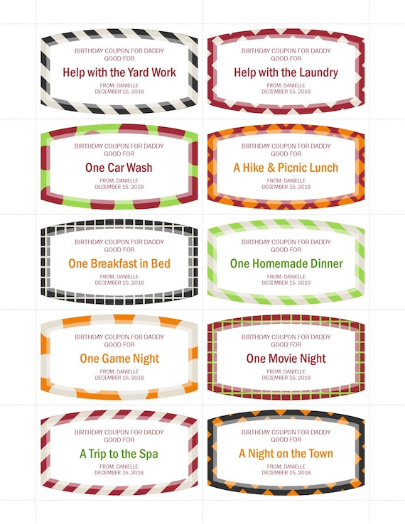 Printable Diy Coupon Book Template