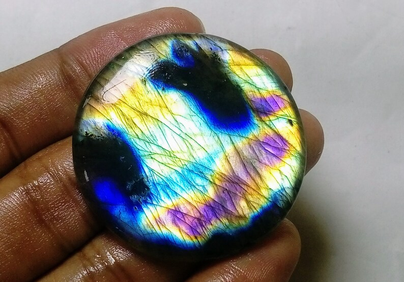 94.05cts size 43x43x6mm top gemstone Multi labradorite Top quality Multi Purple labradorite purple labradorite stone