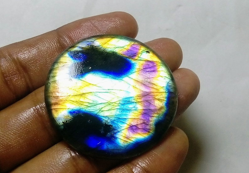 94.05cts size 43x43x6mm top gemstone Multi labradorite Top quality Multi Purple labradorite purple labradorite stone